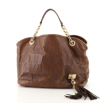 Louis Vuitton Paris Souple Whisper Bag Leather PM Brown 1496531