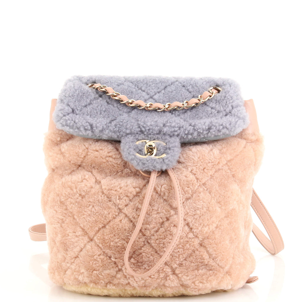 CHANEL Tri-Color Shearling Sheepskin Small Urban Spirit Backpack - The Purse  Ladies