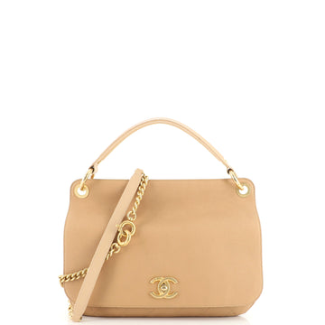 Chanel CC Lock Top Handle Flap Bag Caviar Medium