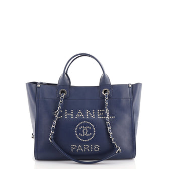 Chanel Deauville Tote Studded Caviar Small
