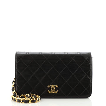 Chanel Vintage Full Flap Bag Quilted Lambskin Mini