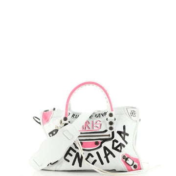 Balenciaga City Graffiti Classic Studs Bag Leather Small