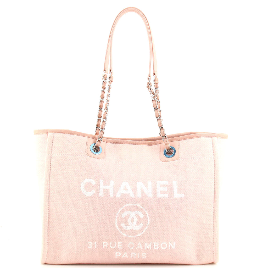 CHANEL Mixed Fibers Small Deauville Tote Pink 1295283
