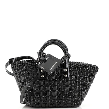Balenciaga Bistro Panier Bag Woven Faux Leather XS