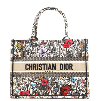 Christian Dior Book Tote Embroidered Canvas Medium