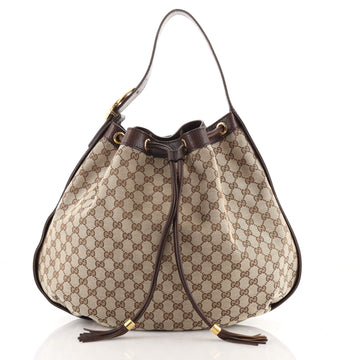 Gucci Interlocking Icon Drawstring Hobo GG Canvas Large