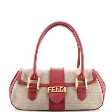 Fendi Shadow Flap Shoulder Bag Zucca Canvas and Leather Large