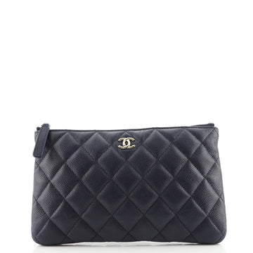 Chanel Classic O Case Pouch Quilted Caviar Small