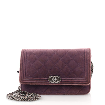 Chanel Boy Wallet on Chain Quilted Velvet