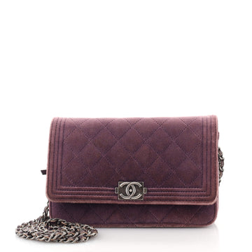 Chanel Boy Wallet on Chain Quilted Velvet