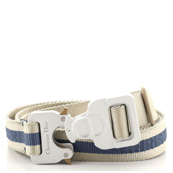 Christian Dior CD Buckle Belt Canvas Thin