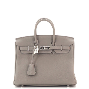 Hermes Birkin Handbag Grey Togo with Palladium Hardware 25