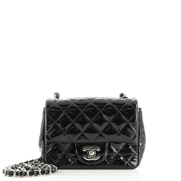 Chanel Square Classic Single Flap Bag Quilted Patent Mini