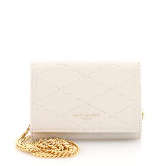 Saint Laurent Card Holder on Chain Quilted Leather