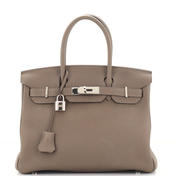 Hermes Birkin Handbag Grey Togo with Palladium Hardware 30