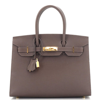 Hermes Birkin Sellier Bag Brown Epsom with Gold Hardware 30