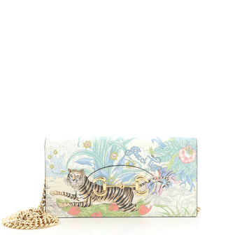 Gucci Tiger Horsebit 1955 Wallet on Chain Limited Edition Printed Leather Long