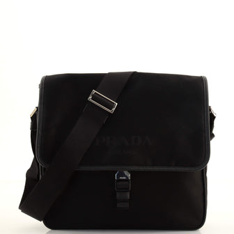 Prada Logo Flap Messenger Bag Tessuto Medium
