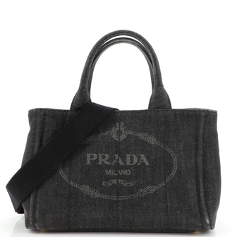 Prada Canapa Convertible Tote Denim Mini