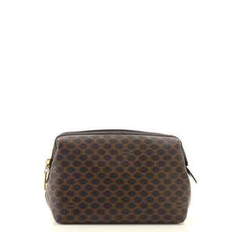 Celine Vintage Toiletry Pouch Macadam Coated Canvas Medium