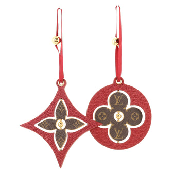 Louis Vuitton Holiday Ornaments 2-Piece Set Monogram Canvas with Leather