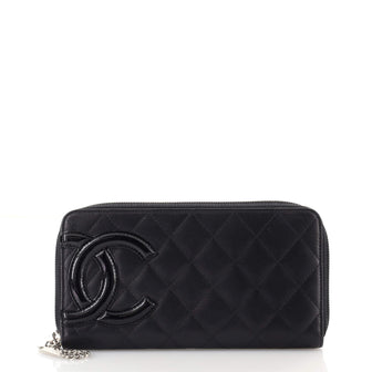 Chanel Cambon Zippy Wallet Quilted Lambskin Long