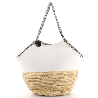 Stella McCartney Falabella Bucket Tote Raffia and Shaggy Deer Medium