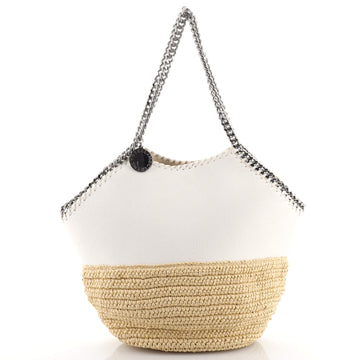 Stella McCartney Falabella Bucket Tote Raffia and Shaggy Deer Medium
