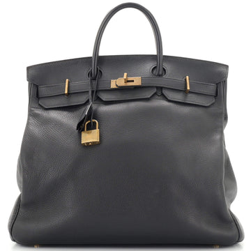 Hermes HAC Birkin Bag Black Ardennes with Gold Hardware 45