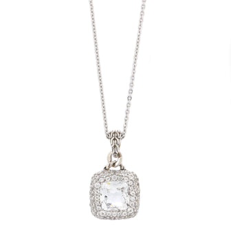 John Hardy Batu Klasik Pendant Necklace Sterling Silver with White Topaz