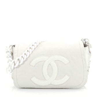 Chanel Resin Modern Chain Flap Bag Lambskin Medium white