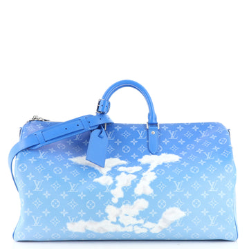 Louis Vuitton Keepall Bandouliere Bag Limited Edition Monogram Clouds 50