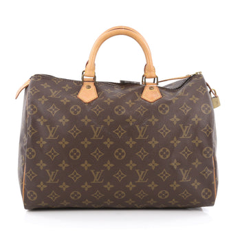 Louis Vuitton Speedy Handbag Monogram Canvas 35 Brown
