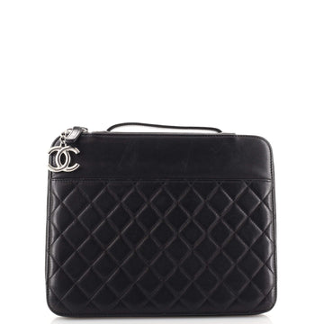 Chanel Zip Around iPad Case Quilted Lambskin