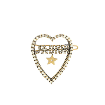 Christian Dior J'Adior Heart Barrette Metal with Crystals