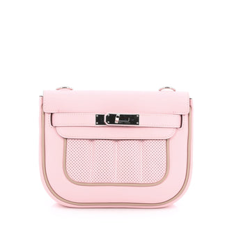 Hermes Berline Handbag Perforated Swift 21 Pink