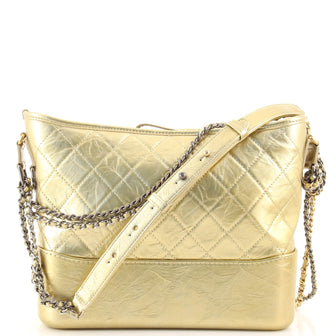 Chanel Gabrielle Hobo Quilted Metallic Aged Calfskin Medium