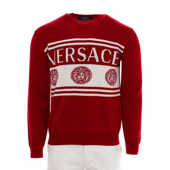 Versace Men's Logo Intarsia Sweater Wool