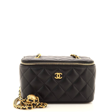 Chanel Pearl Crush Vanity Case with Chain Quilted Lambskin Small