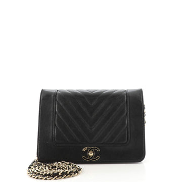 Chanel Mademoiselle Vintage Wallet on Chain Chevron Sheepskin