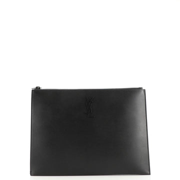 Saint Laurent Classic Monogram Zip Pouch Leather Medium