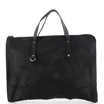 Valentino Zip Around Laptop Briefcase Camo Nylon Large