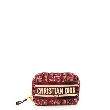 Christian Dior Zip Around Cosmetic Pouch Oblique Velvet Mini