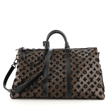 Louis Vuitton Keepall Triangle Bandouliere Bag Monogram Tuffetage Canvas 50