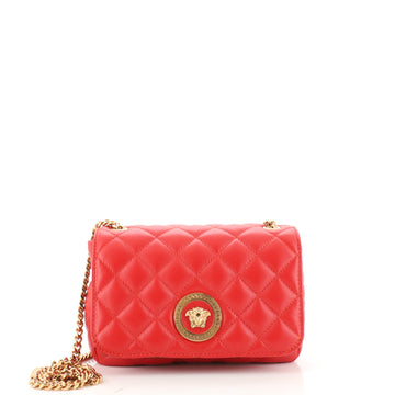 Versace Medusa Icon Chain Flap Bag Quilted Leather Mini