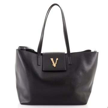 Versace Virtus Open Shopping Tote Leather Medium