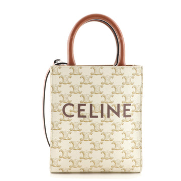 Celine Vertical Cabas Tote Triomphe Coated Canvas Mini