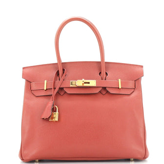 Hermes Birkin Handbag Brown Epsom with Gold Hardware 30