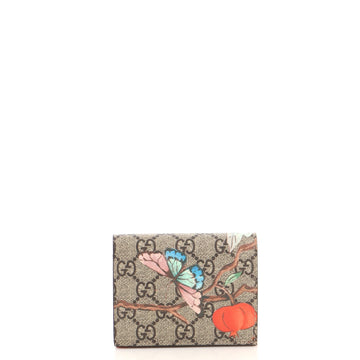 Gucci Flap Card Case Tian Print GG Coated Canvas