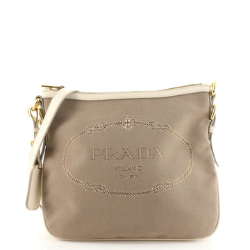 Prada Logo Crossbody Bag Canvas Small